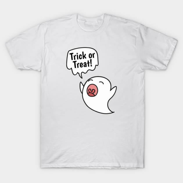 Trick or Treat! Halloween Funny Ghost T-Shirt by InfinityTone